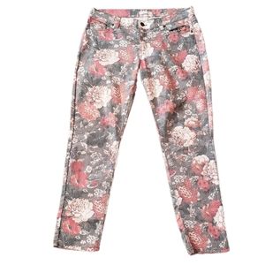 New York & Company Fall Floral Print Ankle Jeans